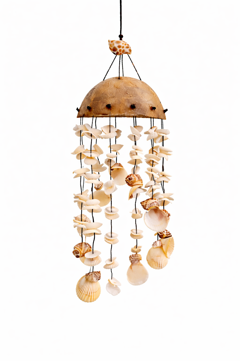 Simpukkatuulikello (44–55 cm) – käsintehty boho sisustus
