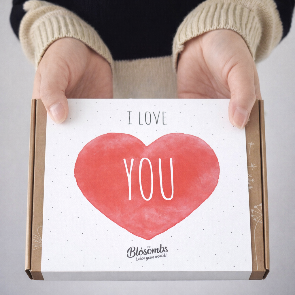 Siemenpallot lahjapakkauksessa (9 kpl) – I Love You | Valonlehti